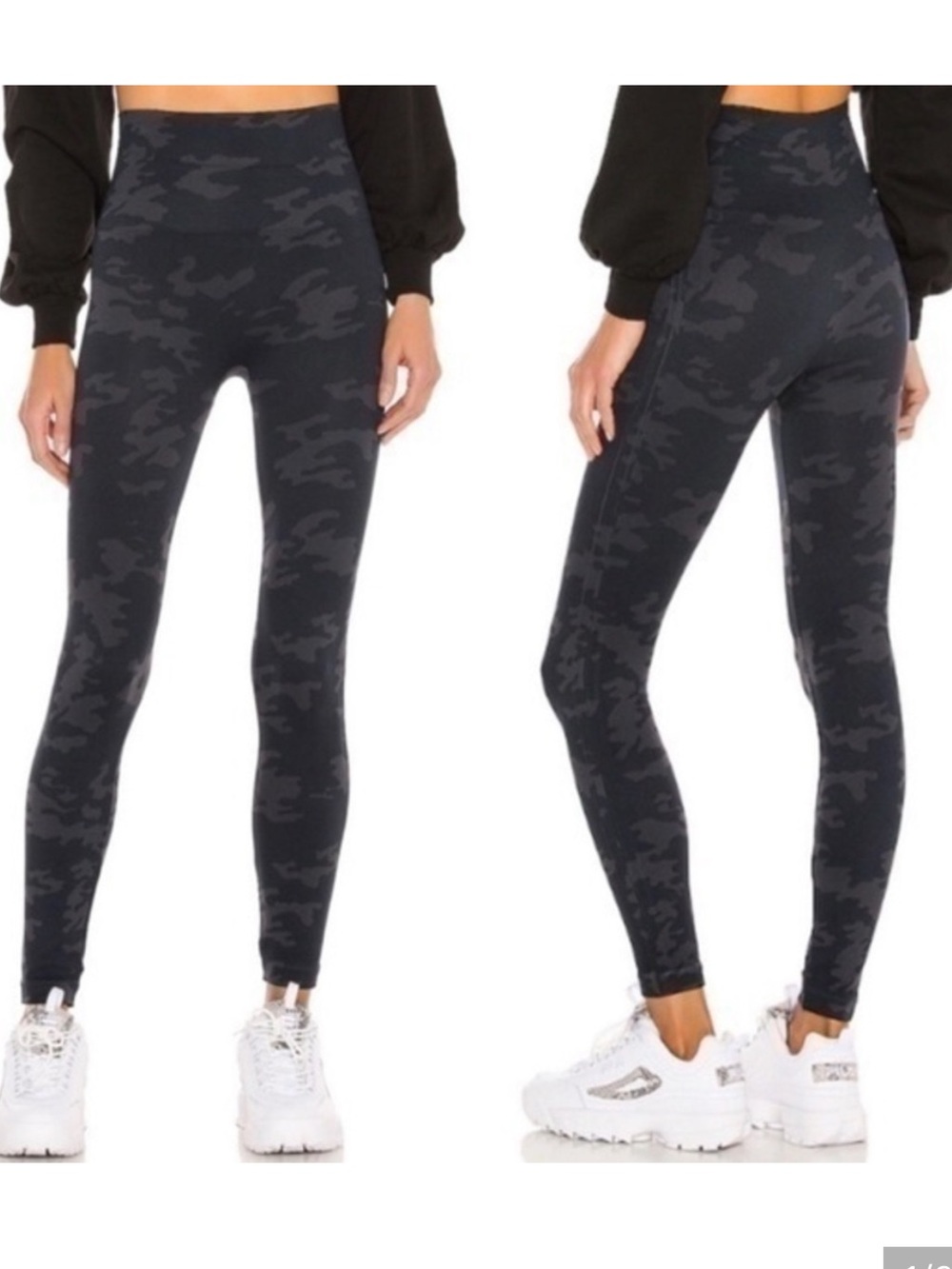 NWT SPANX Black & Gray Camo Leggings